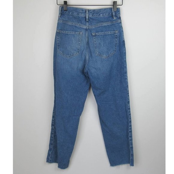 Pacsun High Rise Button Fly Raw Hem Straight Leg Jeans sz 25 - Picture 2 of 6